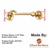 4.70" Plain Brass Cabin Hook 